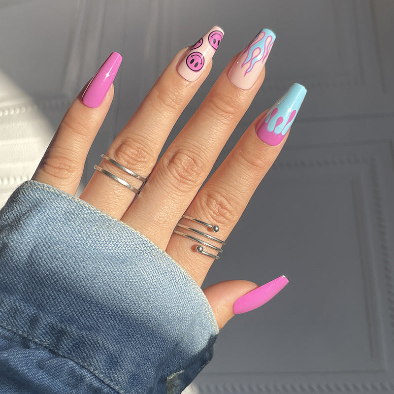 Wholesale Plastic Purple Smile Flame Wear Nail Art